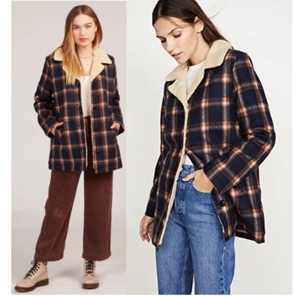 Rolla's Check Sherpa Coat - Picture 1 of 13